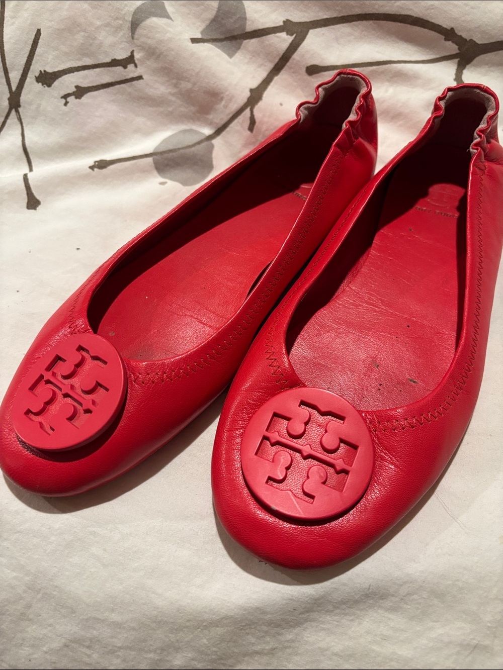 Tory Burch Vermillion Minnie Travel Ballet Flats